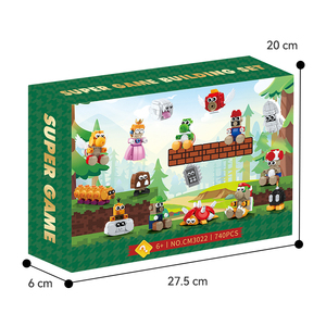 Ensemble de blocs de construction <span class=keywords><strong>Super</strong></span> Game <span class=keywords><strong>MarIo</strong></span> très vendu, 16 figurines en 1, 740 pièces, jouet créatif en briques, construction de dessins animés pour enfants - Product Image 6