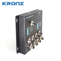 KRONZ M12 Conmutador Ethernet no administrado Conector hembra de 8 puertos Xcode 10/100/1000M bit/s 12-57VDC PoE Conmutador M12 montado en la pared