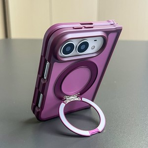 เคสโทรศัพท์แบบพับได้ 18 แบบ ดีไซน์ใหม่ ขนาด 2.5 มม. เคลือบผิวสัมผัสนุ่ม พร้อมขาตั้งโลหะหมุนได้ 360 องศา - Product Image 2