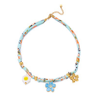 Collier pendentif en ruban de soie coloré pour femme, style bohème vintage, idéal pour l'été, les vacances, la plage et les voyages