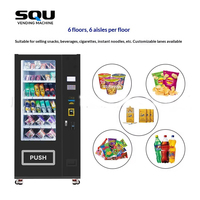 Distributeur automatique 24h pour couloirs de campus en Amérique du Nord, avec fenêtre transparente noire, solution de vente en libre-service, capacité 150-200, 4G