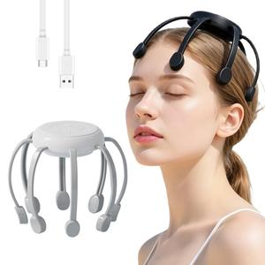 เครื่องนวดศีรษะแบบพกพา Huyo 0728 รูปทรงหัวปลาหมึก ออกแบบตามหลักสรีรศาสตร์ นวดคลึงเสมือนมือคน นวดได้อย่างชาญฉลาด น้ำหนักเบา ชาร์จผ่าน USB ได้ - Product Image 3