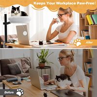 360 °   Lit de bureau pour chat de luxe rotatif, réglable en hauteur, confortable, avec coussin lavable et doux, cadre en métal, table pour chaton, pour l'hiver et les voyages