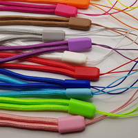 Guirlandes lumineuses fil noir connectable corde extérieure 7 pouces Nylon court pratique lanières de poignet pour clés Badges Selfie Stick