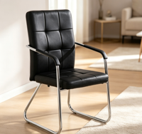 Chaise de bureau ergonomique moderne en cuir PU durable pour la maison, le bureau, le salon, la chambre, la villa, l'hôtel et les salles de conférence (éco-responsable)