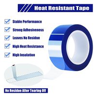 Cinta de Sublimación Azul sin Residuos, Resistente al Calor, Cinta de Silicona PET de 0.05mm para Impresión por Transferencia con Prensa de Calor OEM