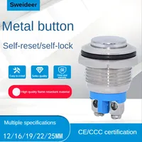 Penjualan terlaris saklar tombol tekan logam 12 mm-25 mm, lampu cincin Power on Control peralatan mekanik IP65 tingkat 1NO1NC kombinasi