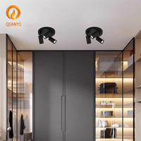 Luminaire suspendu en aluminium noir mat à LED, design moderne minimaliste, lampe de plafond pour la maison ou le bureau