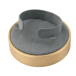 Support de présentation de bijoux en microfibre de luxe avec base ronde portable et revêtement en daim pour bagues, boucles d'oreilles, colliers, bracelets - Product Image 5