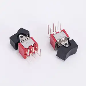 Kustom RS8-203R3 2a 250v 5a 120v on-off-on mini rocker toggle switches dengan tombol hitam