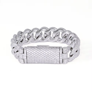 Bracelet à fermoir hip-hop pour homme, chaîne cubaine en zircon, accessoires de mode personnalisés, collier Tanjing Fashion Lijing - Product Image 5
