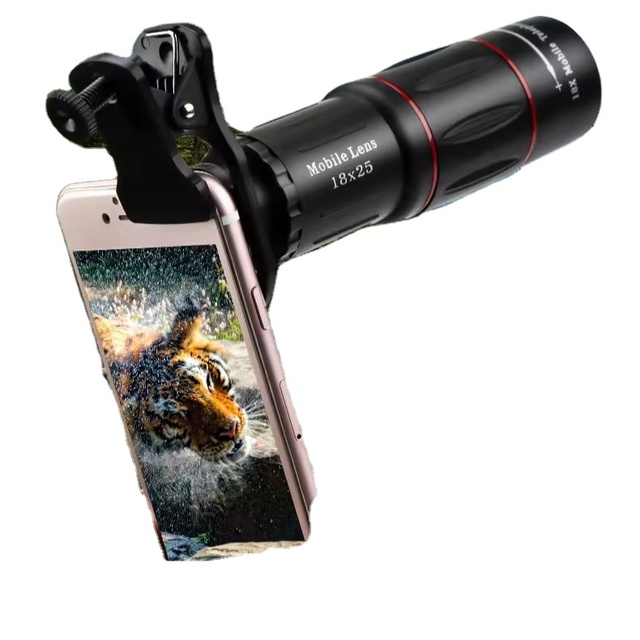 Universal 18X Optical Zoom Mobile Phone Magnifier Lens Clip Telescope Telephoto Monocular Mobile Camera Lens Telephoto Lens Kit