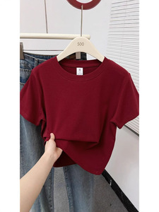 2025 été nouveau haute qualité décontracté t-shirt Sexy à manches courtes manches mode tendance solide femmes vêtements Y2k hauts - Product Image 3