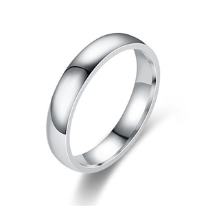 Japanese and Korean Simple 4mm Arc Stainless Steel Glossy <b>Ring</b> Stainless Steel <b>Couple</b> <b>Ring</b> Ornament Wholesale - Product Image 4