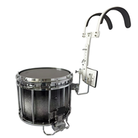 Tambour de fanfare avec harnais de transport, quincaillerie chromée haute tension, finition scintillante pour les performances des bandes et les étudiants