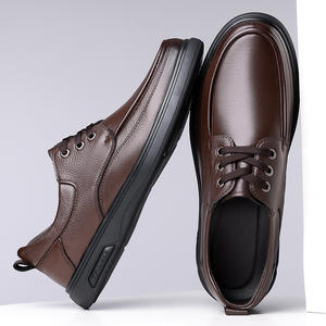 Chaussures en cuir pour hommes, style automne, en cuir de vachette première couche, chaussures décontractées pour hommes, chaussures à semelle épaisse haut de gamme pour hommes - Product Image 3