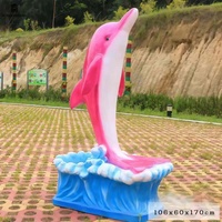 Sculptures de dauphins en fibre de verre sur mesure et statues d'animaux marins pour la décoration de parcs à thème animalier