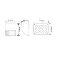Applique murale LED IP65 12W, projecteur étanche en aluminium pour couloir, hôtel, villa, murs et aménagement paysager