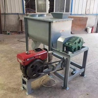 Mélangeur horizontal de 150 modèles avec moteur diesel, mélangeur d'aliments pour animaux, machine de mélange horizontale, mélangeur d'aliments pour bétail