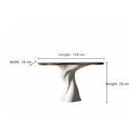 Table console en bois massif de style minimaliste italien de luxe léger avec un design artistique pour l'entrée