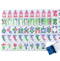 Tuiles de mahjong de luxe personnalisées à trois couches, bleu perle, gravées, blanches, colorées, écologiques, en acrylique