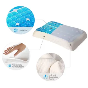 Gel Cooling Pillow Cooling Bed Pillows For Sleeping - Adjustable Gel Shredded Memory Foam Pillow