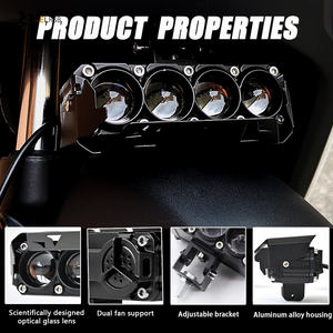 80W 8000LM毫米双色发光二极管雾灯智能户外6英寸驾驶摩托车辅助吊舱灯条2 pcs白色琥珀色 - Product Image 5