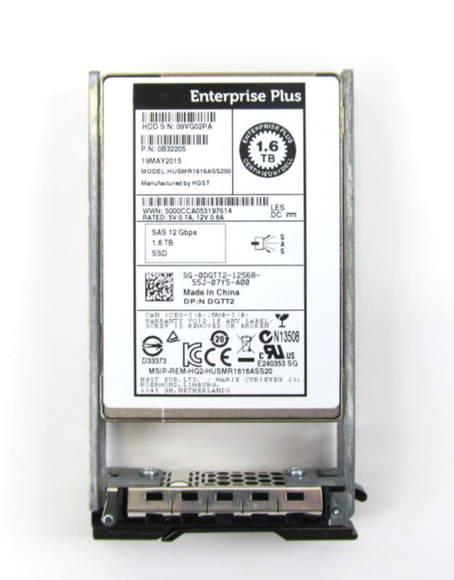 Used and Original Clean Condition 0DGTT2 1.6TB SAS 12Gbps 15,000 RPM 2.5-inch Enterprise Server Solid State Drive Hard Disk