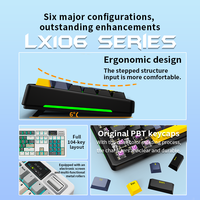 Clavier mécanique sans fil LX106 Ultra PBT pour jeu, combo clavier de jeu complet, RVB, commutateurs personnalisables à chaud, nouveau, tri-mode