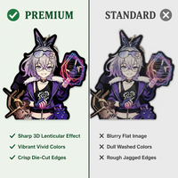 Autocollant de fenêtre de voiture 3D dynamique imperméable, décalcomanie 3D anime pour vitre, décalcomanie de dessin animé transformable à changement de couleur