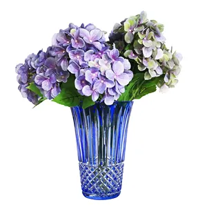 Hot selling luxury style 24% pbo crystal hand cut modern flower vase decorative for home wedding hotel party ornament