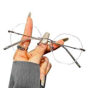 Gafas Ópticas Metálicas Sin Montura 31292 para Mujer, Protección Contra Luz Azul, Lentes Transparentes, Montura Mediana, Origen Taizhou - Product Image 1