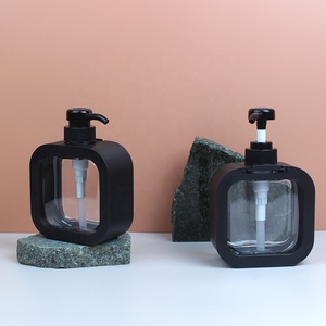 Hot Bán 300Ml 500Ml Rỗng Rõ Ràng Màu Hồng Nhựa Phẳng Hình Cơ Thể Rửa <span class=keywords><strong>Dispenser</strong></span> Chai Bơm Lại Tắm Nước Rửa Tay Với Bơm - Product Image 2