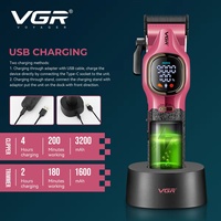 Tondeuse à cheveux haut de gamme VGR V-886 S2, ensemble deux pièces, corps métallique, 9000 tr/min, lame en alliage, tondeuse de précision pour coiffure et détails