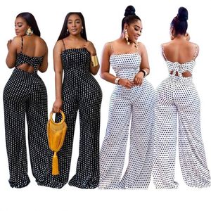 Mono de Pierna Ancha con <span class=keywords><strong>Tirantes</strong></span> y Estampado de Olas para Mujer, Ropa de Primavera y Verano, Estilo Europeo y Americano - Product Image 2