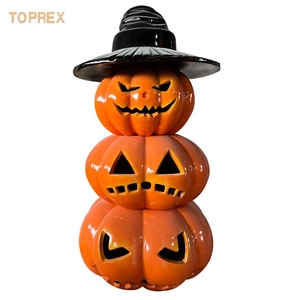 Nouveau chariot de citrouille personnalisable de conception d'halloween en plein air grandes sculptures 3D citrouille géante en fibre de verre - Product Image 5