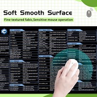C + + programlama için büyük ofis masaüstü Mouse Pad stokta tam İngilizce kısayol tuşu kauçuk kirli dayanıklı