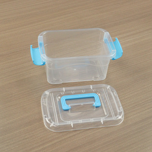 Transparent Plastic <b>Storage</b> <b>Box</b> With Lid 16x10x7.5cm For Hair Clips Desktop Organizing Container <b>Small</b> Square Bucket - Product Image 4