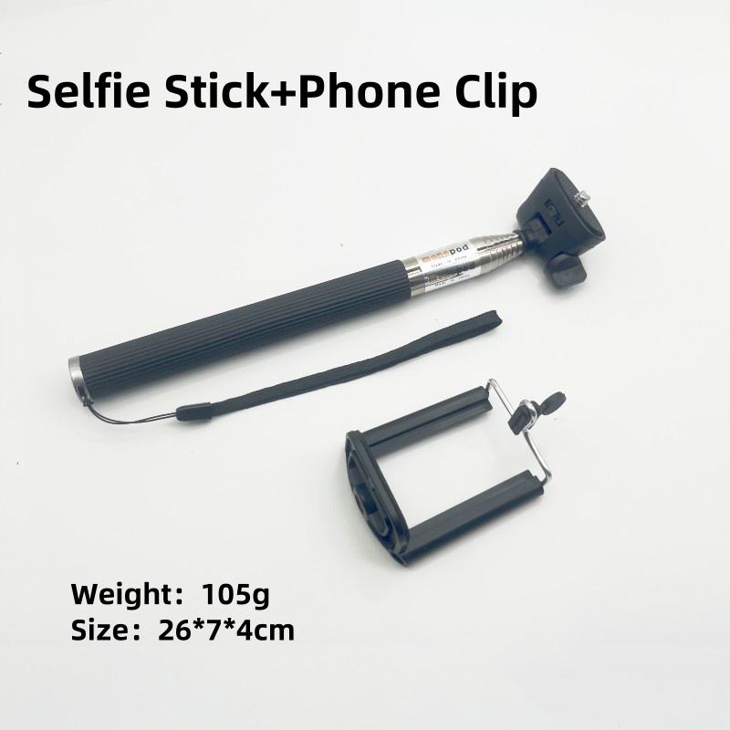 selfie stick+phone clip