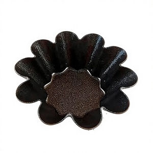 Moule à pâtisserie en alliage d'aluminium noir antiadhésif PTFE résistant à la chaleur, personnalisable en usine OEM/ODM, 9,4*5,2*3 cm, pour fleurs, gâteaux, pain et toasts - Product Image 1