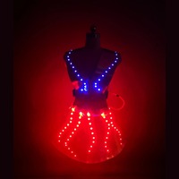 Rok Mini LED Wanita Dewasa, Berwarna-warni, untuk Pertunjukan Panggung, Bahan Polyester