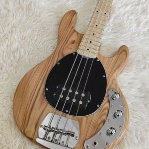 Guitare <span class=keywords><strong>basse</strong></span> électrique professionnelle <span class=keywords><strong>Musicman</strong></span> à cinq <span class=keywords><strong>cordes</strong></span>, couleur bois naturel haut de gamme, micro H, finition mate, style rock - Product Image 1