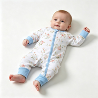 Combinaison-pyjama pour bébé à manches longues et col rond en fibre de bambou certifiée CPC, antibactérienne et respirante, vêtements pour bébé en position sur le ventre