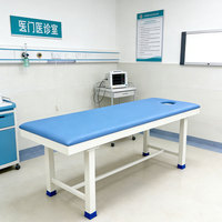 Lit d'hôpital, lit de soins à domicile, capacité 200 kg, cadre galvanisé, matelas en cuir PU, étagère de rangement, pieds amovibles