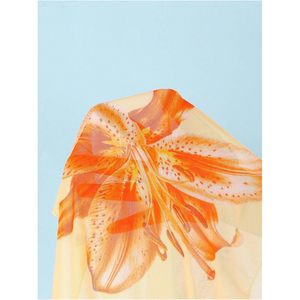 FOXA Ensemble bikini 3 pièces à fleurs pour filles, taille haute, avec jupe de plage, encolure halter, maillot de bain extensible en spandex et polyester - Product Image 5