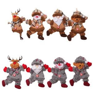 Décorations de <span class=keywords><strong>noël</strong></span> arbre de <span class=keywords><strong>noël</strong></span> accessoires petite figurine danse vieil homme bonhomme de neige cerf ours tissu marionnette pendentif cadeau - Product Image 6