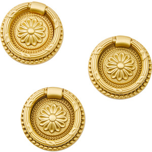 European Antique Brass Cabinet <strong>Door</strong> Furniture Cabinet Handle Gold Wardrobe <strong>Door</strong> Drawer Anti-collision Pull Ring <strong>Knob</strong> - Product Image 2