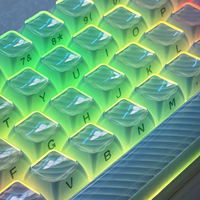 Clavier mécanique HJSDZHI OEM 136 touches transparent à axe magnétique, kit de touches Magic Wave blanches avec gravure latérale
