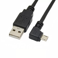 Fabricant personnalisé de haute qualité Micro B USB2.0 a coudé à 90 degrés vers le haut vers le bas à gauche à angle droit Câble de chargement de données Micro câble Usb
