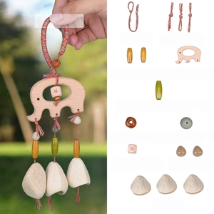 Wholesale Natural Fruit Shell <b>Wind</b> <b>Chime</b> Car Accessory Hollow Beech Elephant Shape Handmade Bag Hanging Ornament - Product Image 2